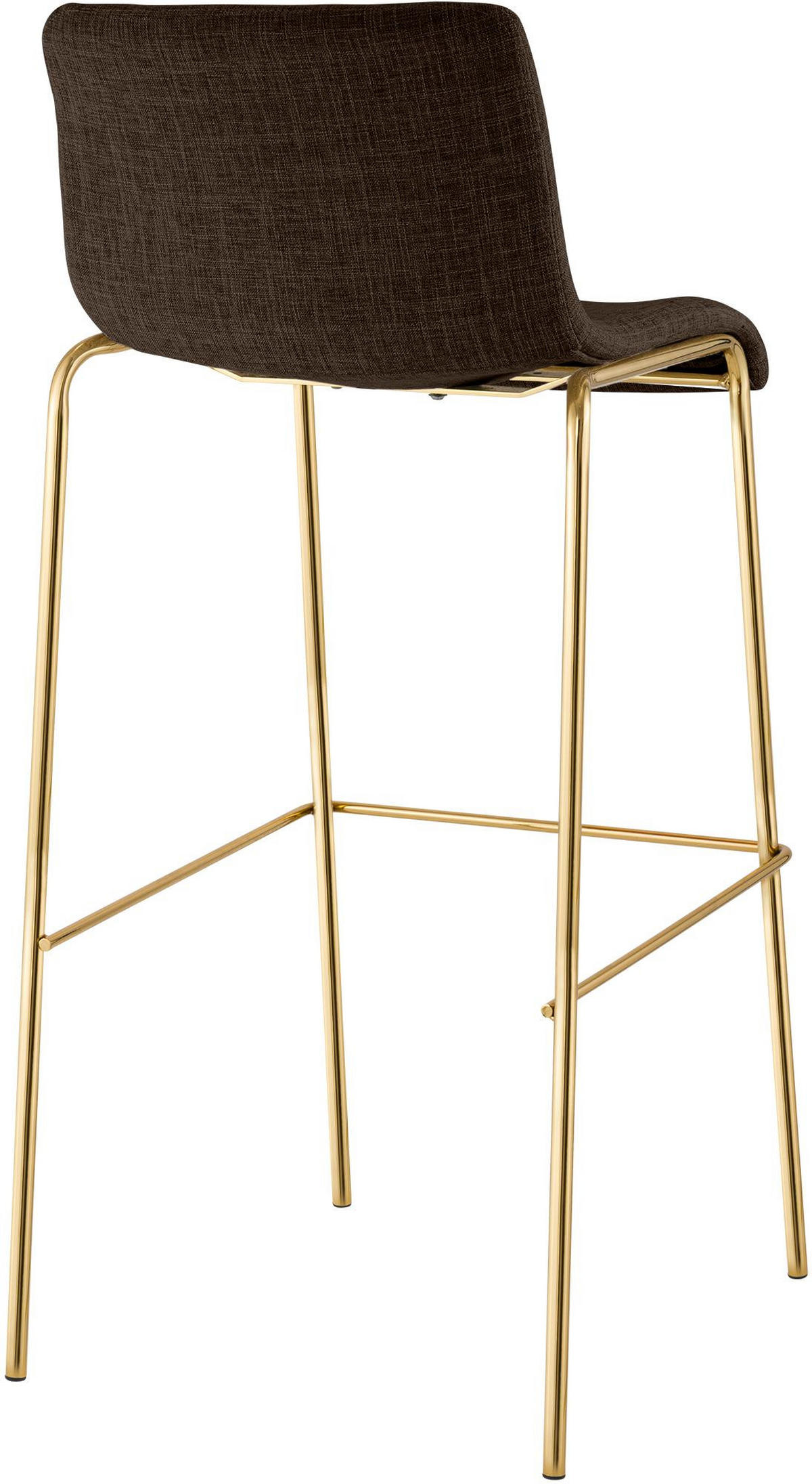 BARHOCKER Stoff Braun - Goldfarben/Braun, Textil/Metall (43/100/48cm) - CLP