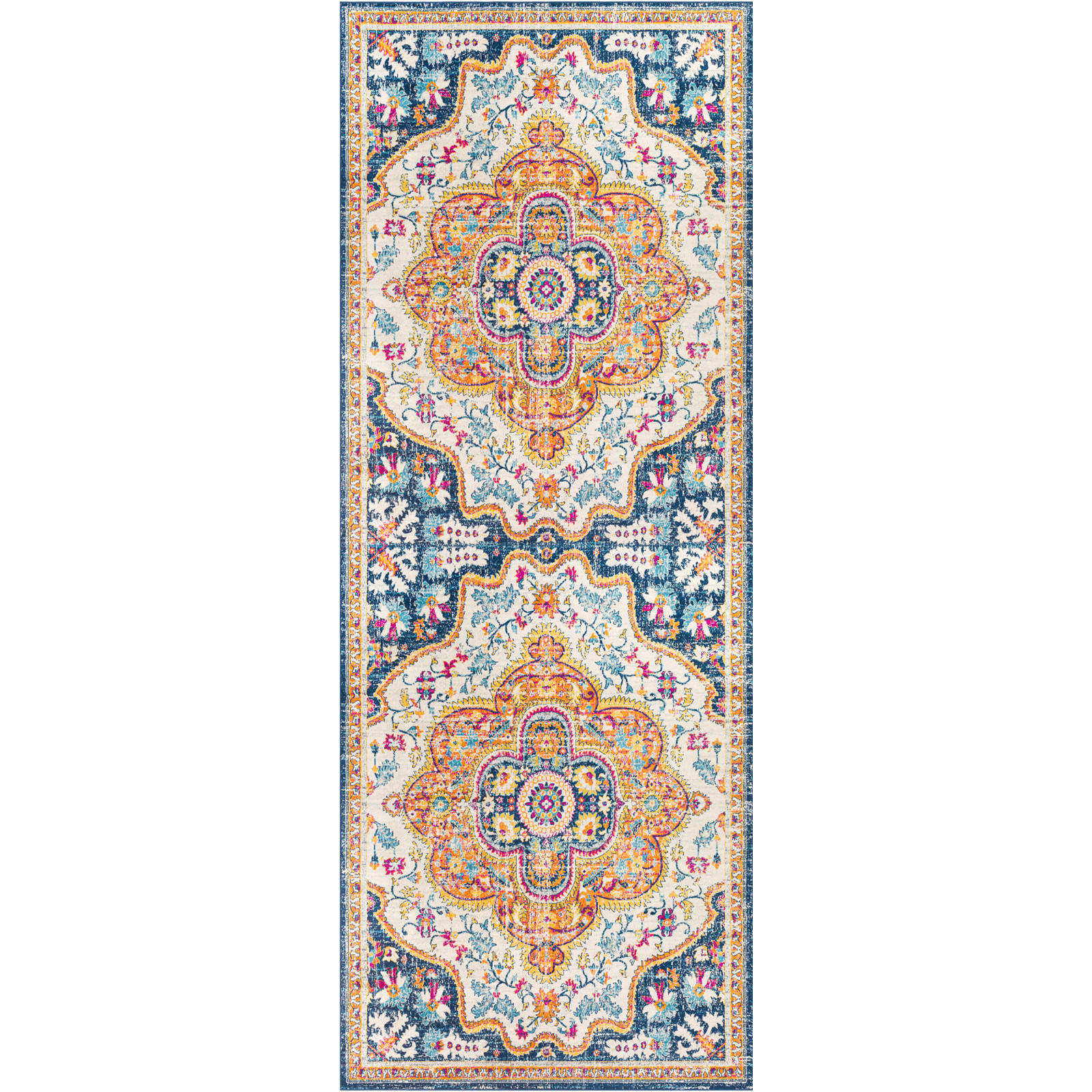 Livabliss Vintage-Teppich Dunkelblau 80x220 cm