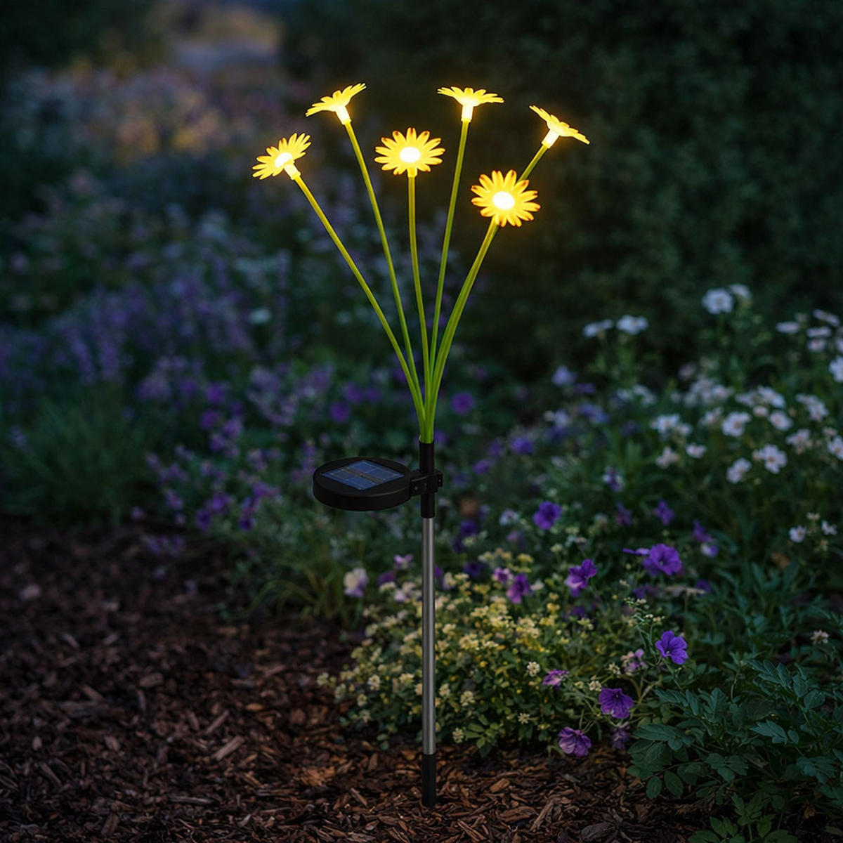 LED SOLAR STECKLEUCHTE Grün matt 2er Set - Grün, Metall (20/20/70cm) - Globo Lighting