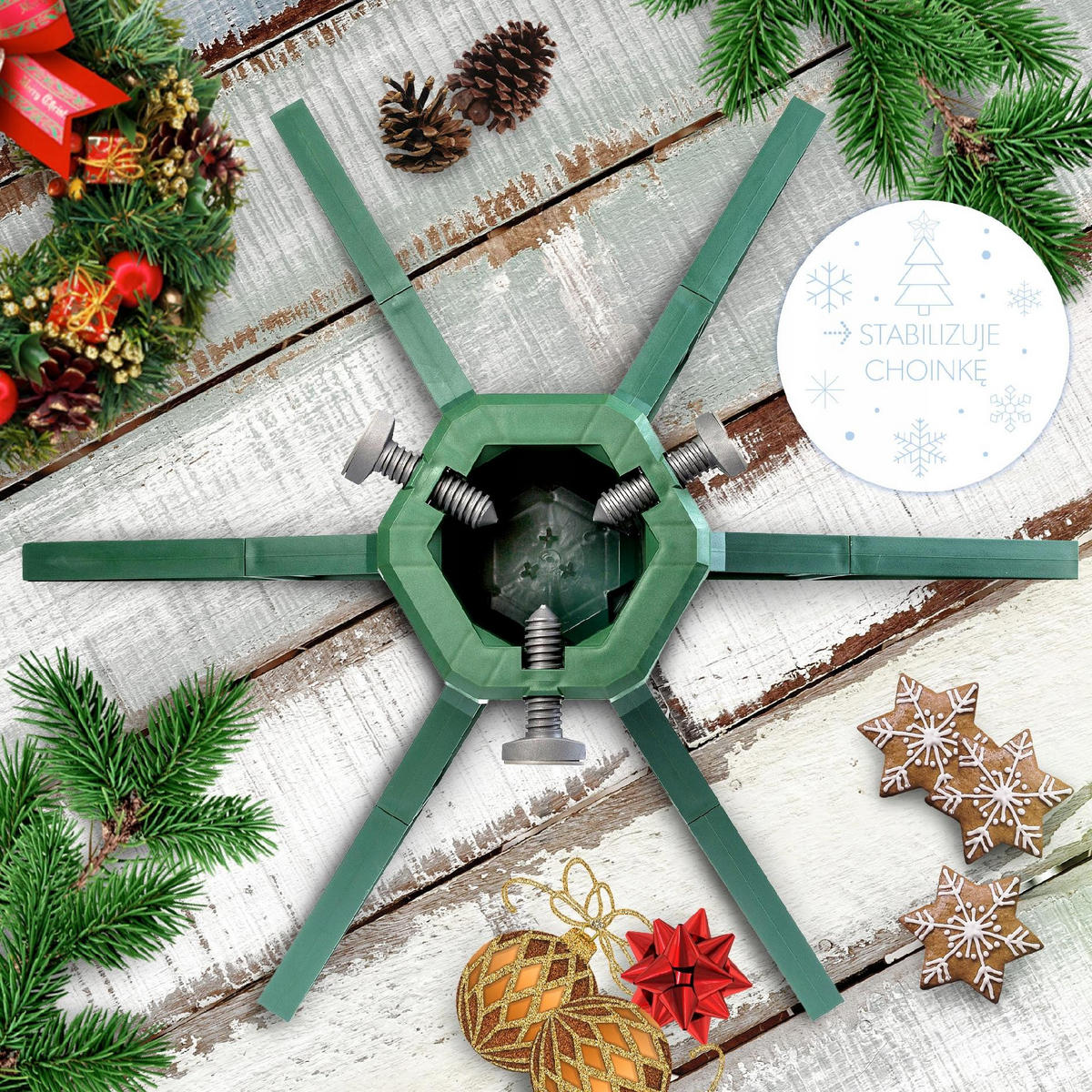 KADAX Weihnachtsbaumständer Christbaumständer bis 3,5 m - Grün, Kunststoff (19cm) - KADAX