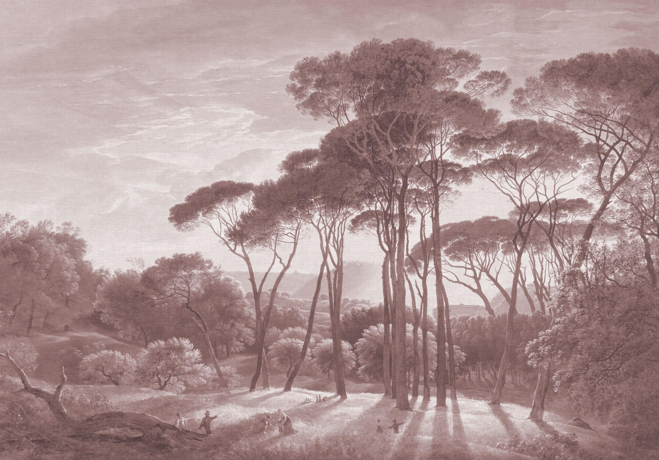 FOTOTAPETE italienische Landschaft 4 x 2.79 m - Rot, Papier (400/279cm) - ESTAhome