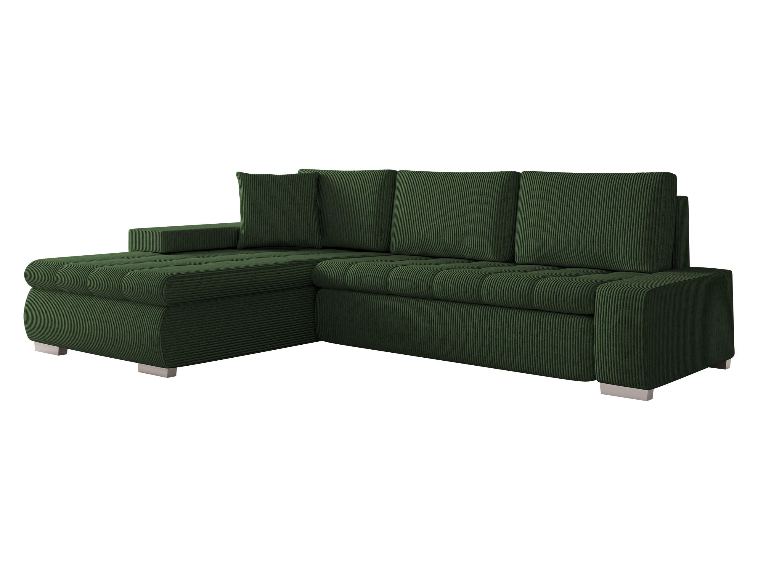 ECKSOFA Orkan Mini Cord - Dunkelgrün, Holz/Textil (265/185cm) - MIRJAN24