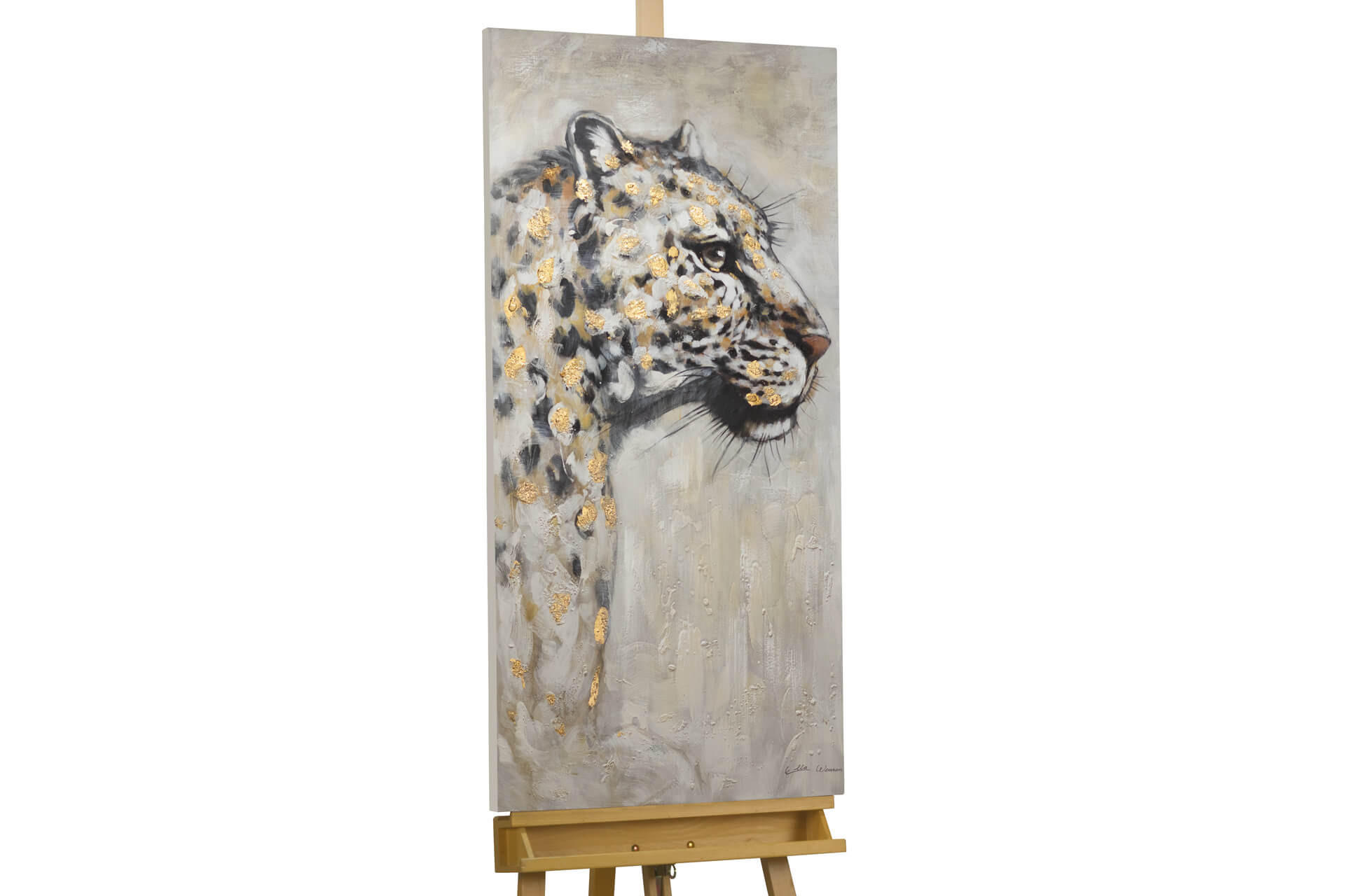 ACRYLBILD HANDGEMALT 62,5/122,5 cm - Schwarz, Holz/Textil (62.5/122.5cm) - KUNSTLOFT