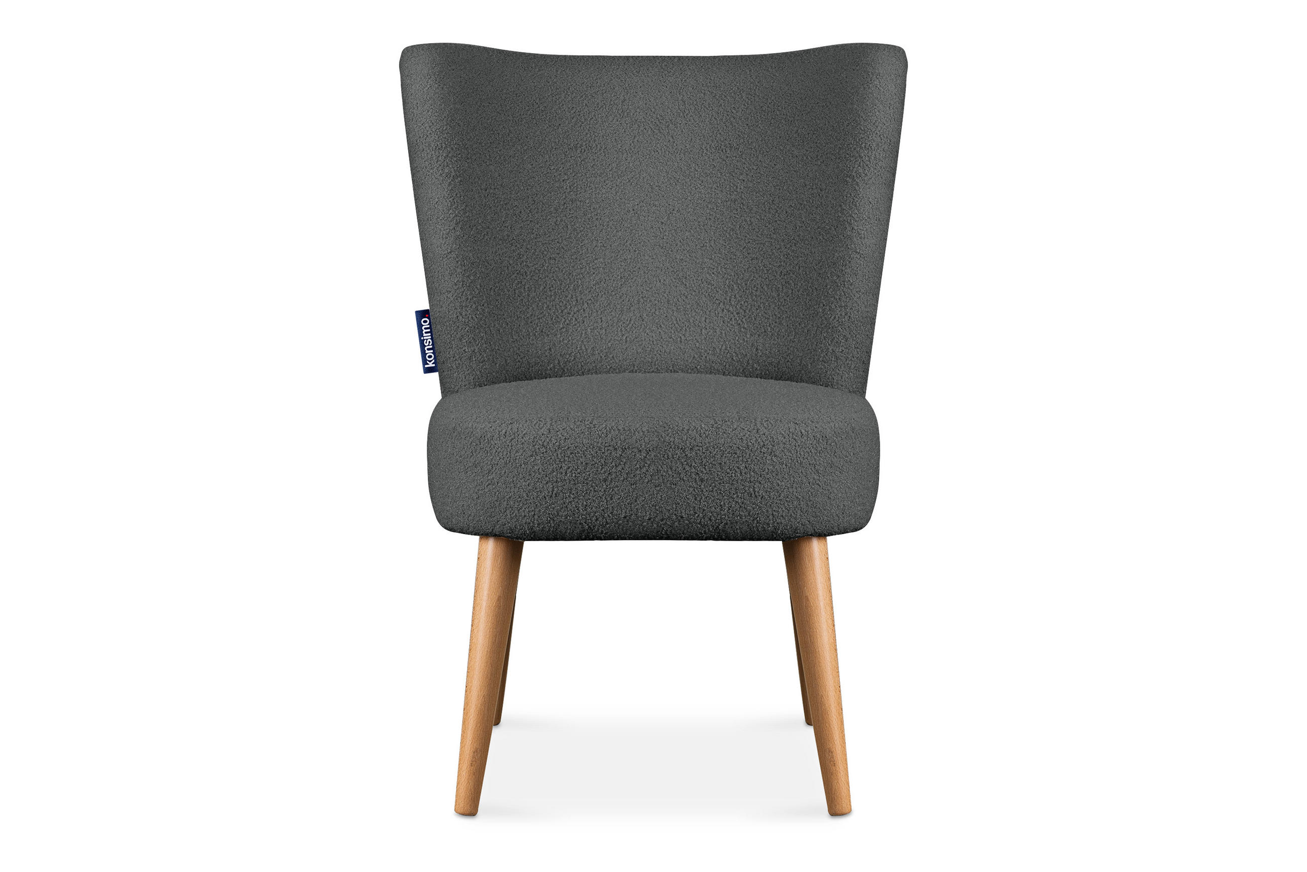 COCKTAILSESSEL APPA auf hohen Beinen aus Buchenholz gebeizter Eiche, Dunkelgrau/Eiche Dekor - Eichefarben/Dunkelgrau, Holz/Textil (63/89/65cm) - KONSIMO®