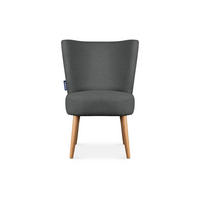 COCKTAILSESSEL APPA auf hohen Beinen aus Buchenholz gebeizter Eiche, Dunkelgrau/Eiche Dekor - Eichefarben/Dunkelgrau, Holz/Textil (63/89/65cm) - KONSIMO®
