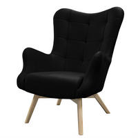 SESSEL SAND mit Buchenbeinen - Buchefarben/Schwarz, Textil (80/105/86cm) - Lookway