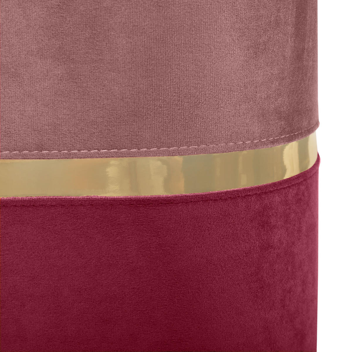 POUF Kate Samt in Himbeerrosa und goldfarbenes Metall - Pink, Holzwerkstoff/Textil (50/45/50cm) - Sicaan
