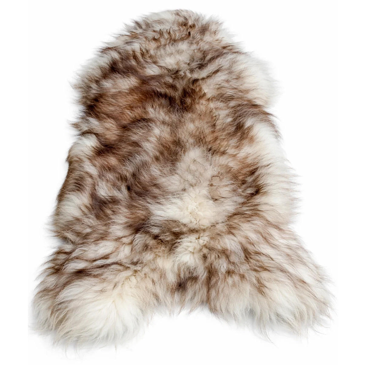 SCHAFFELL Langhaar skandinavisch weich chromfrei Braun geflammt ca. 105 cm - Braun, Fell (55/105cm) - Provellus