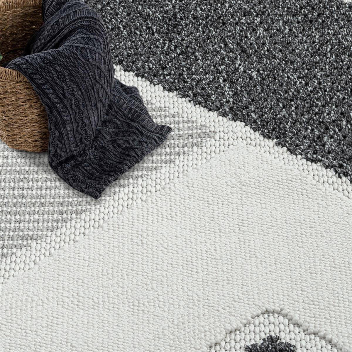 KURZFLOR-TEPPICH Lindo 8877 Grau 200x200 cm Rund - Grau, Textil (200/200cm) - carpet city