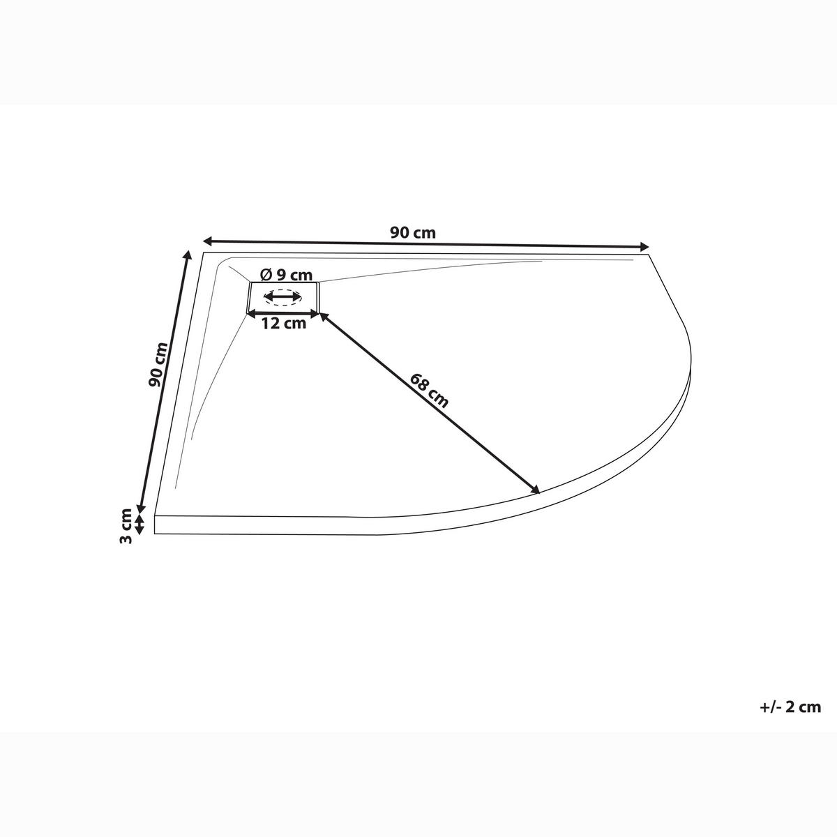 SPRCHOVÁ VANIČKA 90/90/3 cm Černá Paron - černá, plast (90/3/90cm) - Beliani