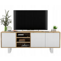 TV-LOWBOARD Apollo Eiche wotan Weiß Matt mit Metallbeinen 150 cm - Weiß, Holzwerkstoff/Metall (150/53/35cm) - Meble Lindner
