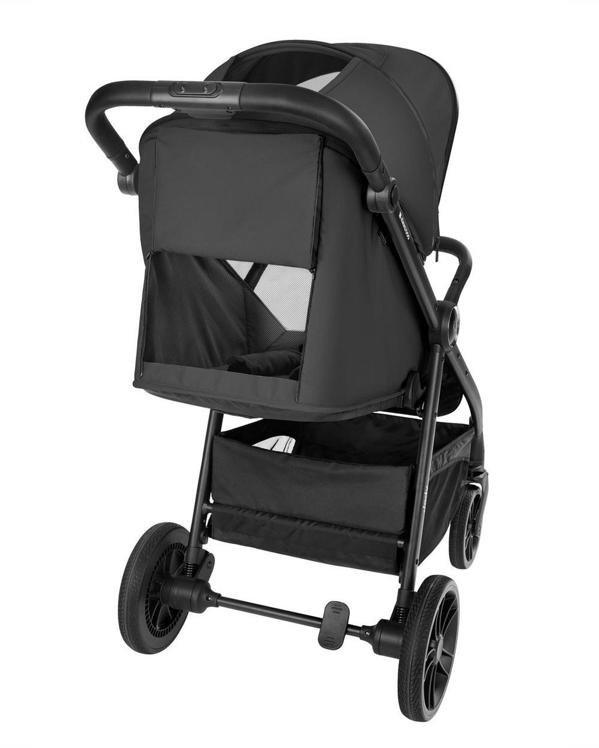 KINDERWAGEN, Buggy Jody schwarz PU-Räder Federung Hinterradbremse 5-Punkt-Gurt - Schwarz, Metall (89/54/105cm) - Kikka boo