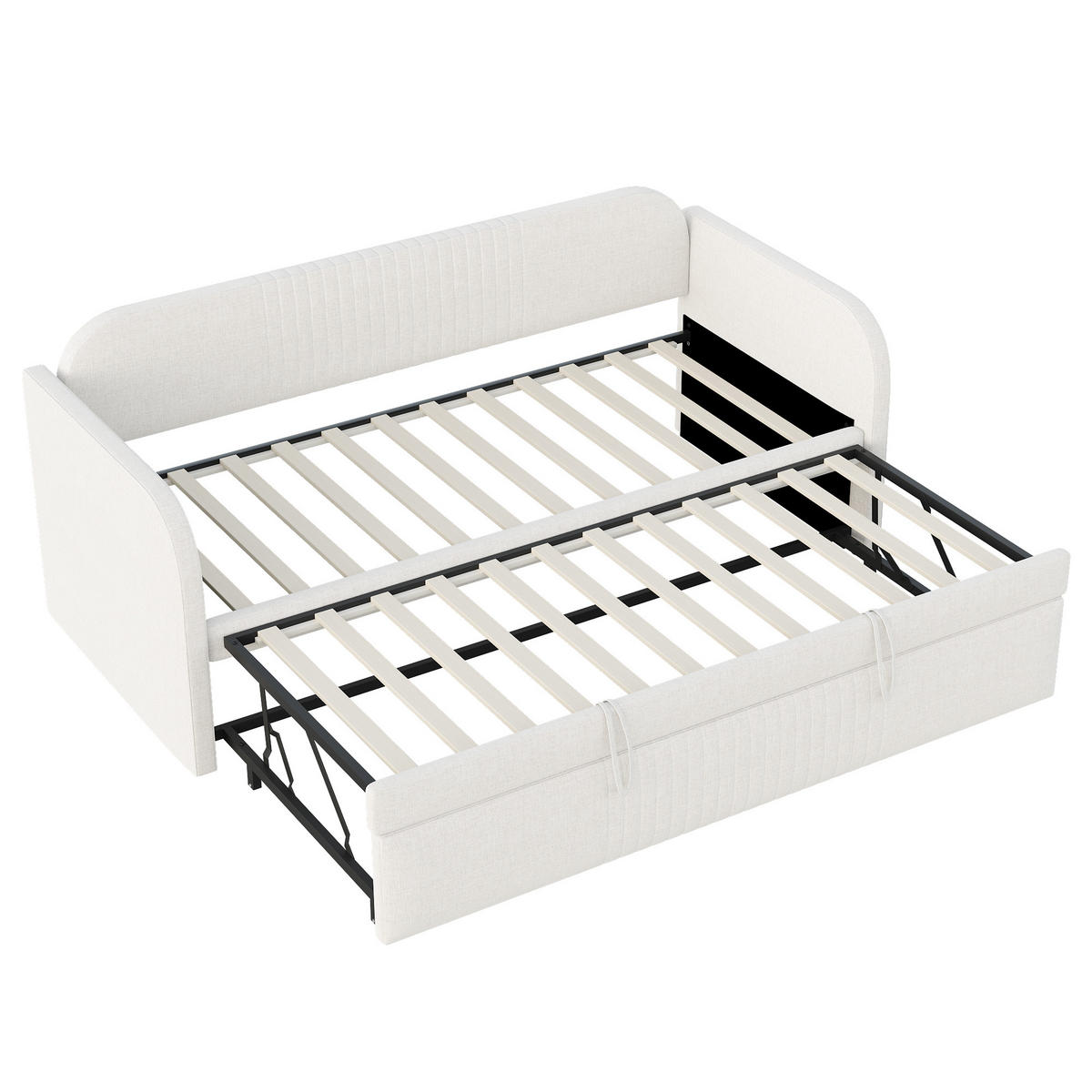 SCHLAFSOFA Multifunktional mit Lattenrost Beige 90/190 cm - Beige, Leder (200.5/86/99cm) - OKWISH