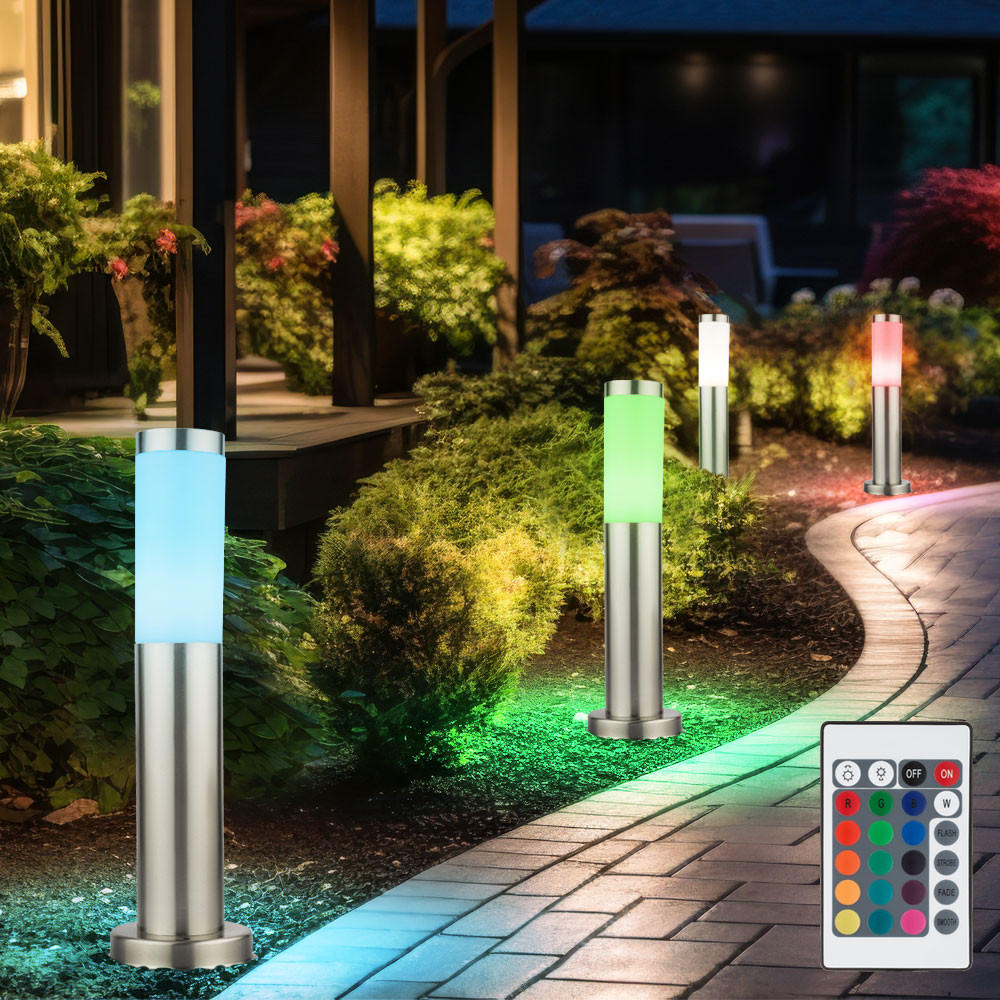 LED WEEGLEUCHTE Edelstahl Silber 4er Set - Silberfarben, Metall (7.5/7.5/45cm)