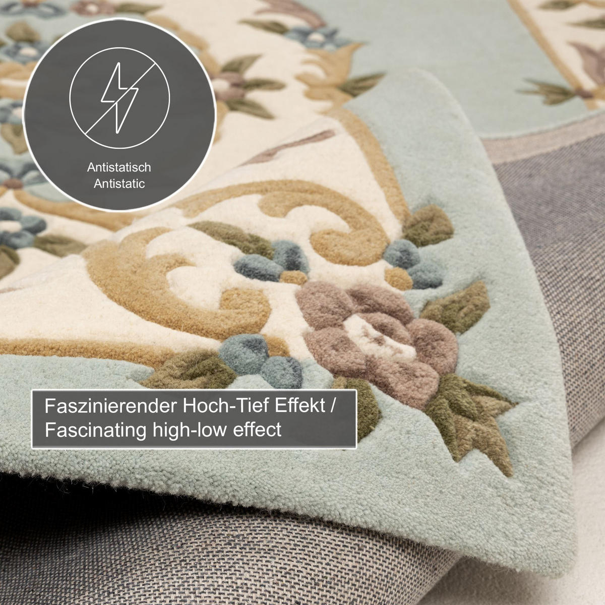 HANDTUFTTEPPICH Bloomingville 140x200 cm - Hellblau, Textil (140/200cm) - THEKO