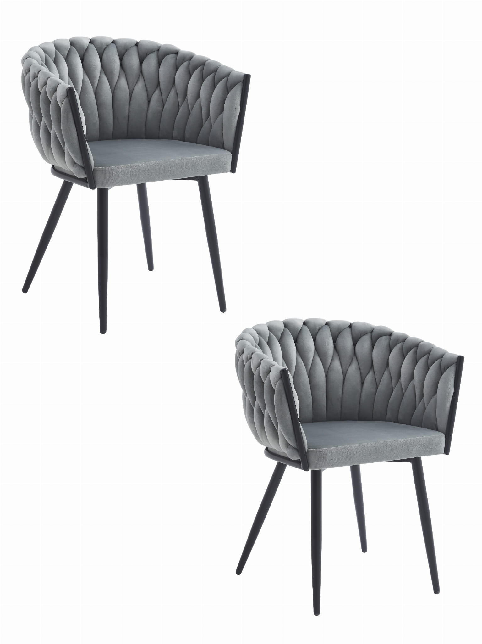 ESSZIMMERSTUHL 2-er Set MAYAN hellgrauer Sitz - Hellgrau, Textil (61/79/55cm) - Valora