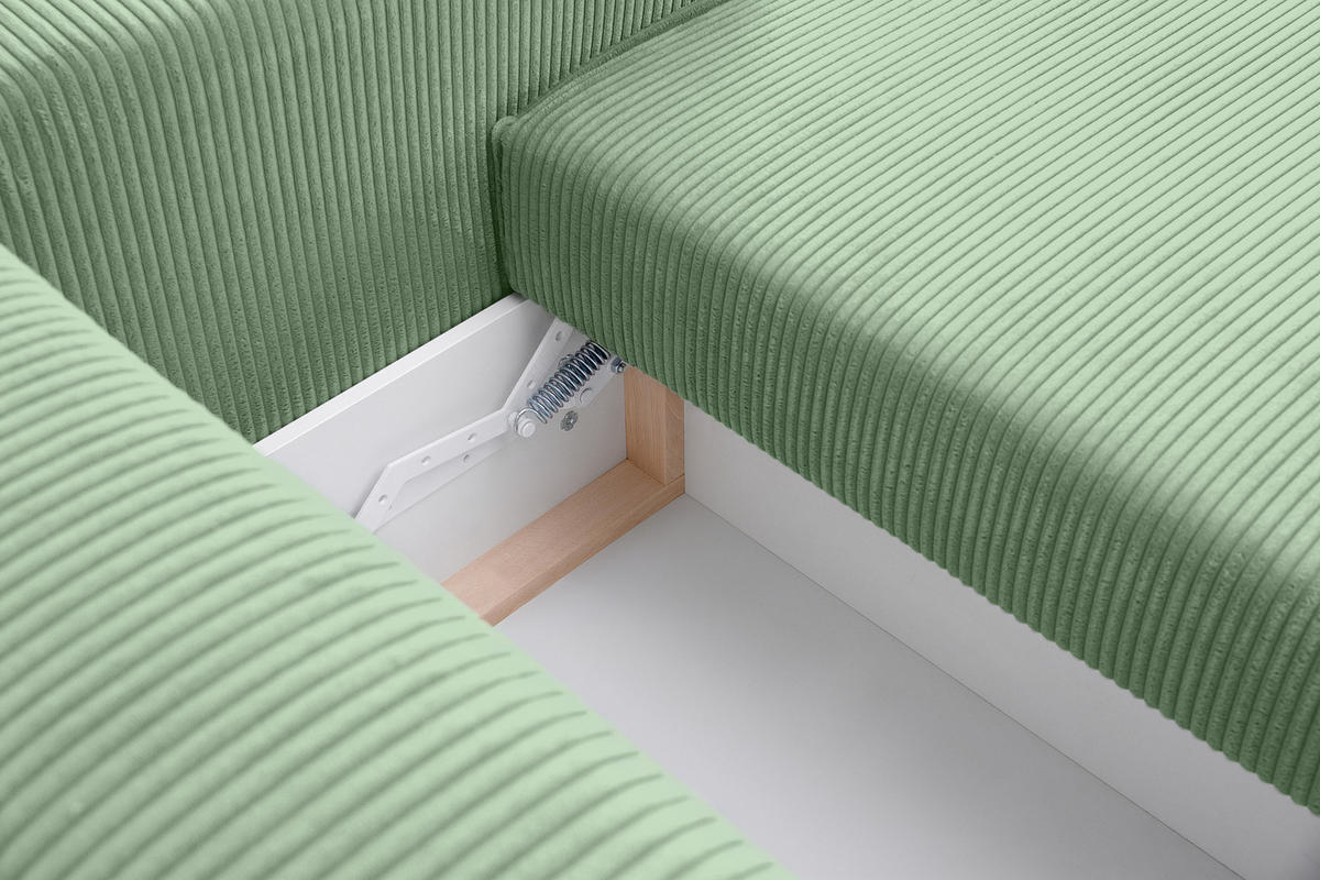 3-SITZER-SCHLAFSOFA NAPI in Pet Friendly Cord-Stoff, mintfarben - Schwarz/Mintgrün, Textil (244/89/101cm) - KONSIMO®