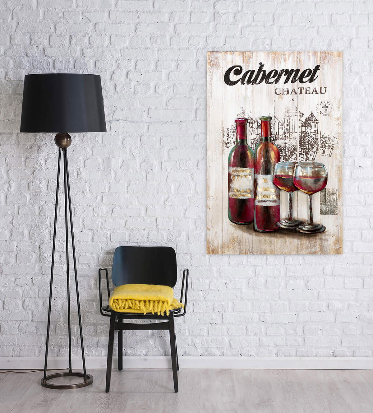 HOLZBILD Rot 60/90 cm - Beige/Rot, Holz/Metall (2.98/90cm) - KUNSTLOFT