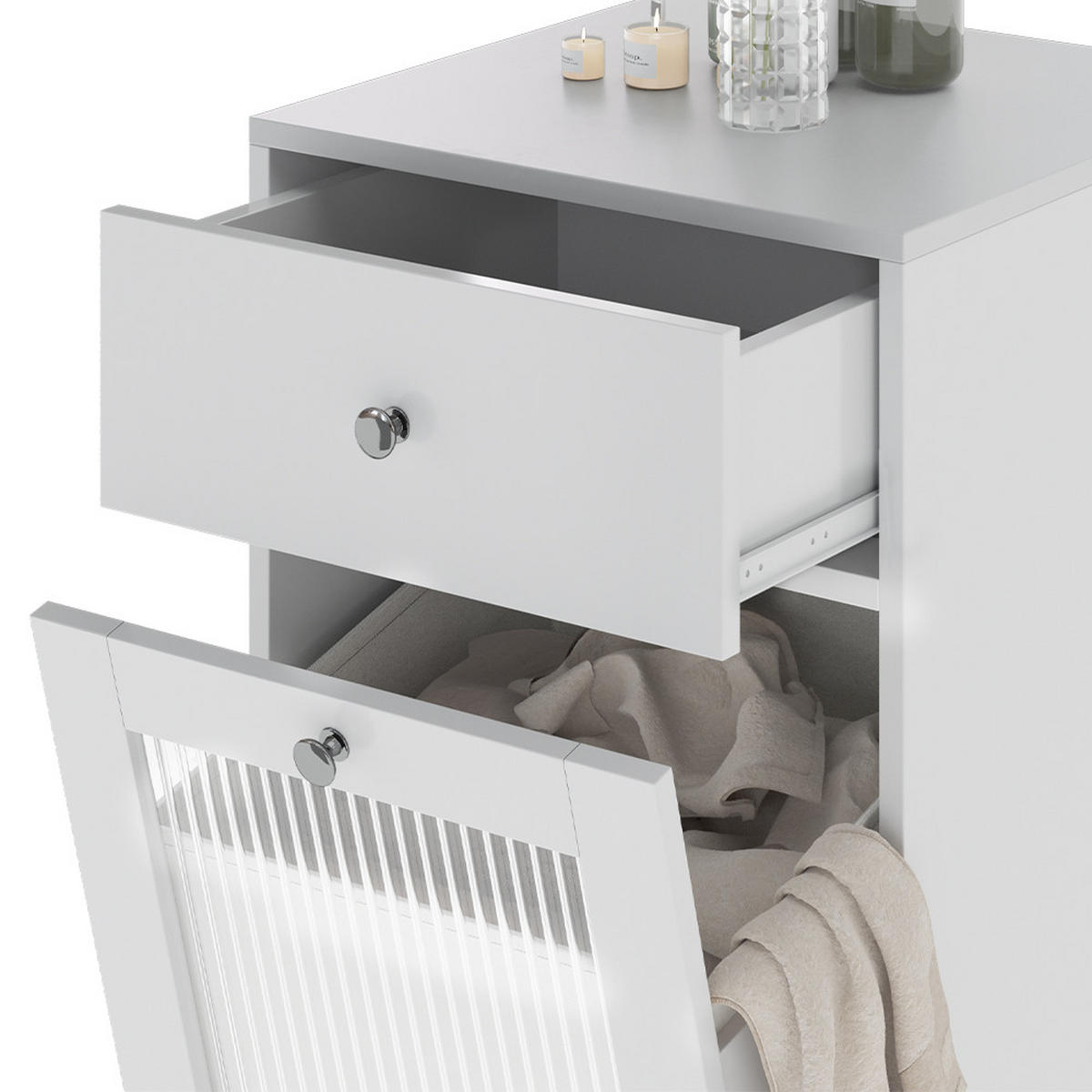 MIDISCHRANK Malte Weiß 40 x 96 cm - Weiß, Holzwerkstoff (40/96/40cm) - Vicco