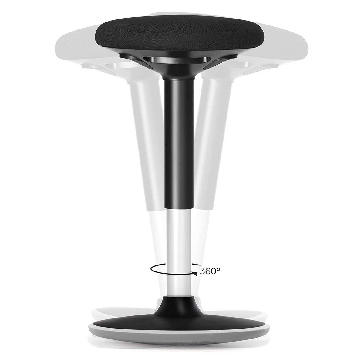 ARBEITSHOCKER BÜROHOCKER - Schwarz, Textil (33/70/33cm) - Hansiro