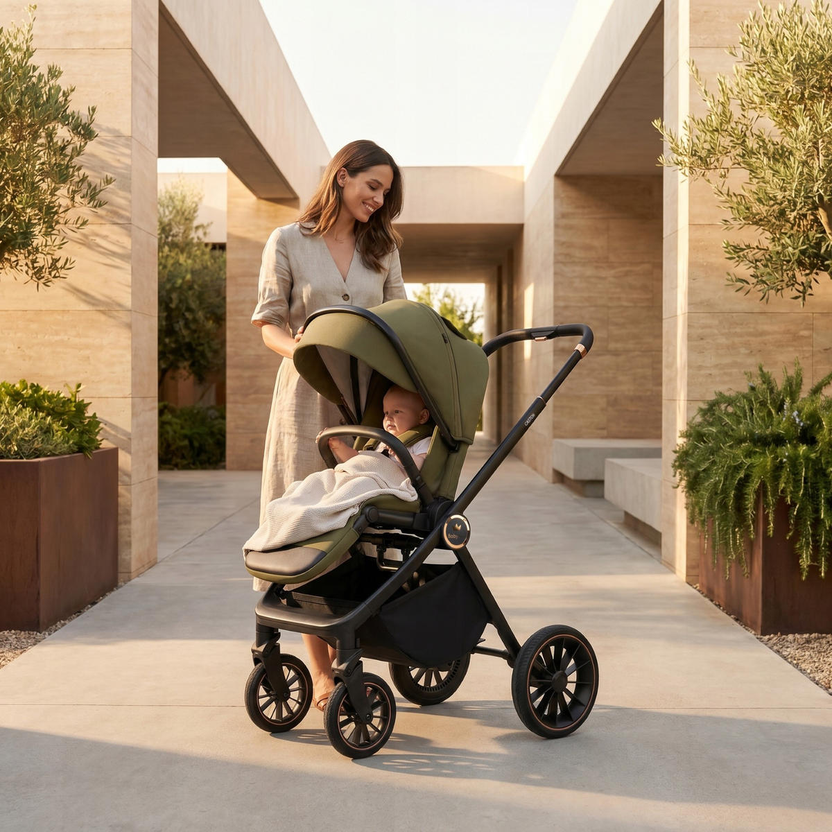 KINDERWAGEN Castor 3in1 Sapphire Babywanne, Buggy Sportsitz, Babyschale I-Size - Blau/Schwarz, Textil/Metall (58/99cm) - BabyLux