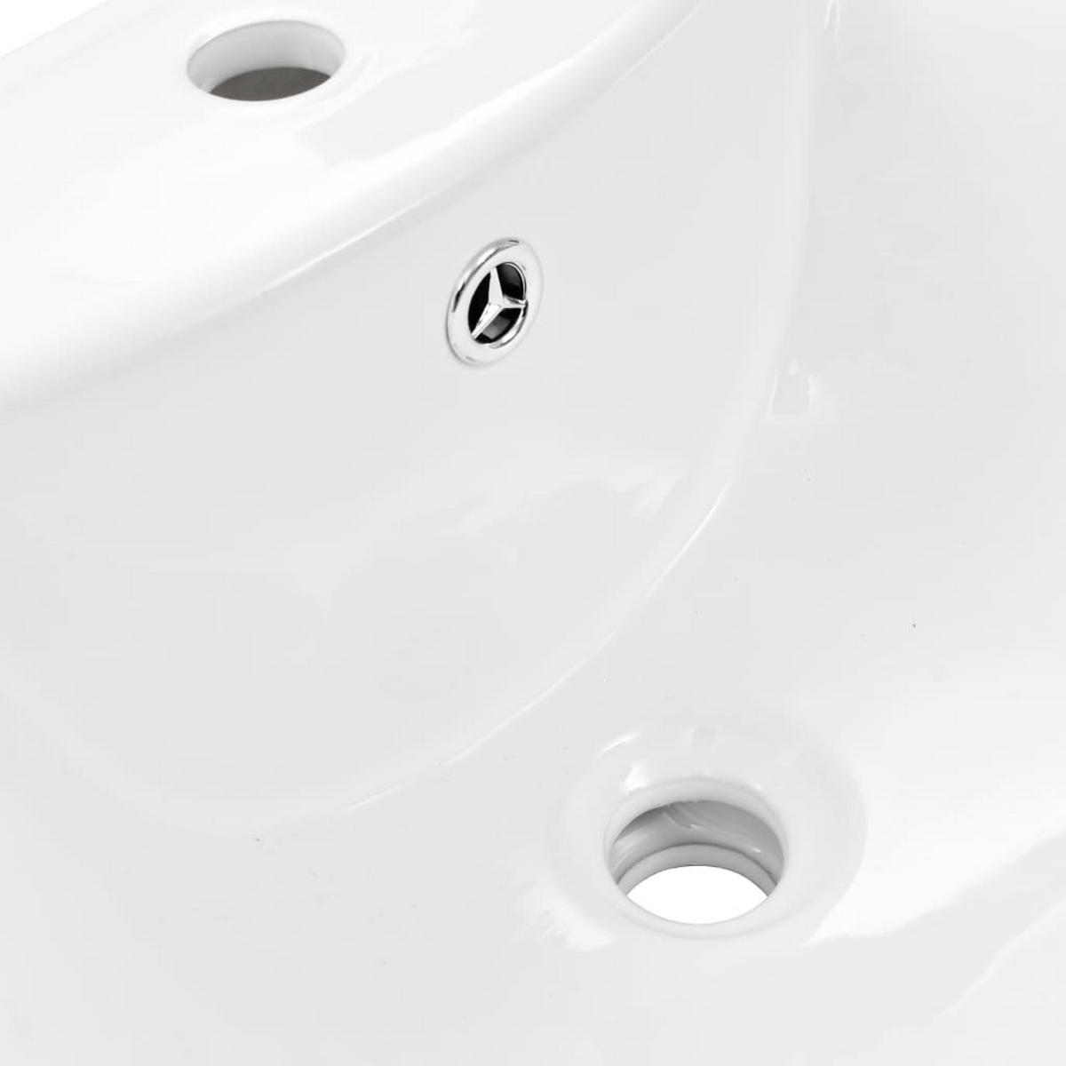 WASCHBECKEN Freistehendes Mit Säule Keramik Weiss 580/470/200 Mm - Weiß, Keramik (47/20/58cm) - vidaXL
