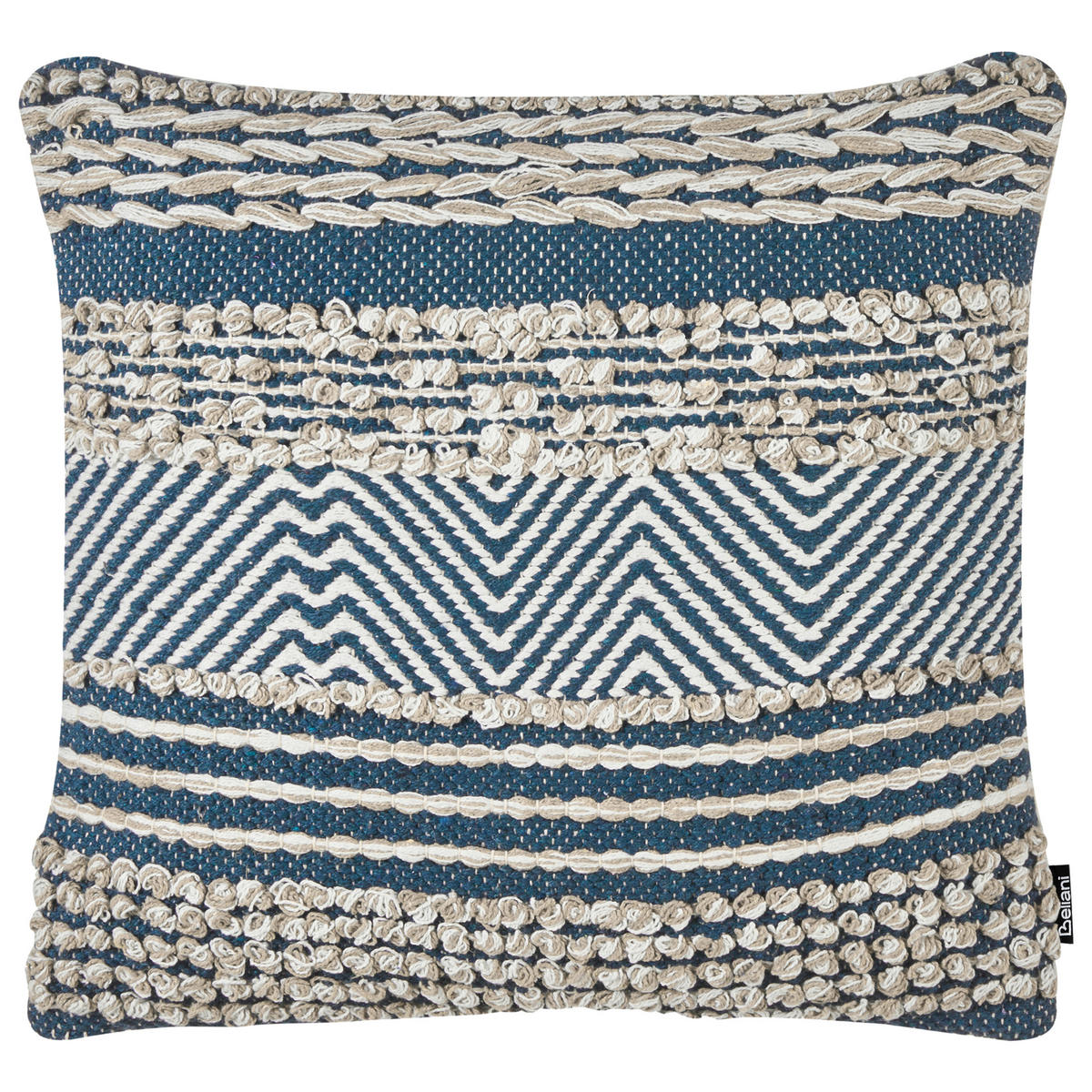 DEKOKISSEN 2er-Set Blau 45/45 cm Dewberry - Blau/Beige, Textil (45/45cm) - Beliani