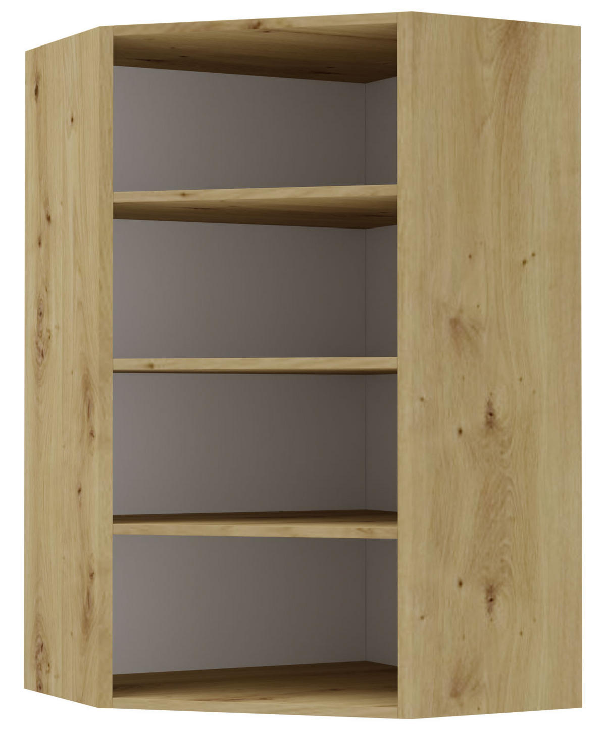 ECKHÄNGESCHRANK Bari W4S/10/60 RAL 4009 pastellviolett (K5) / Eiche Artisan 60 / 60 / 96cm - Violett/Eiche Artisan, Holz/Holzwerkstoff (60/96/60cm) - Feldmann-Wohnen