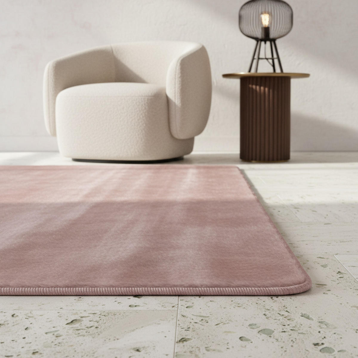 KURZFLORTEPPICH Waschbar ISAR, einfarbig, aus Polyester, Rosa, 240 x 340 cm - Rosa, Textil (240/340cm) - KADIMA DESIGN