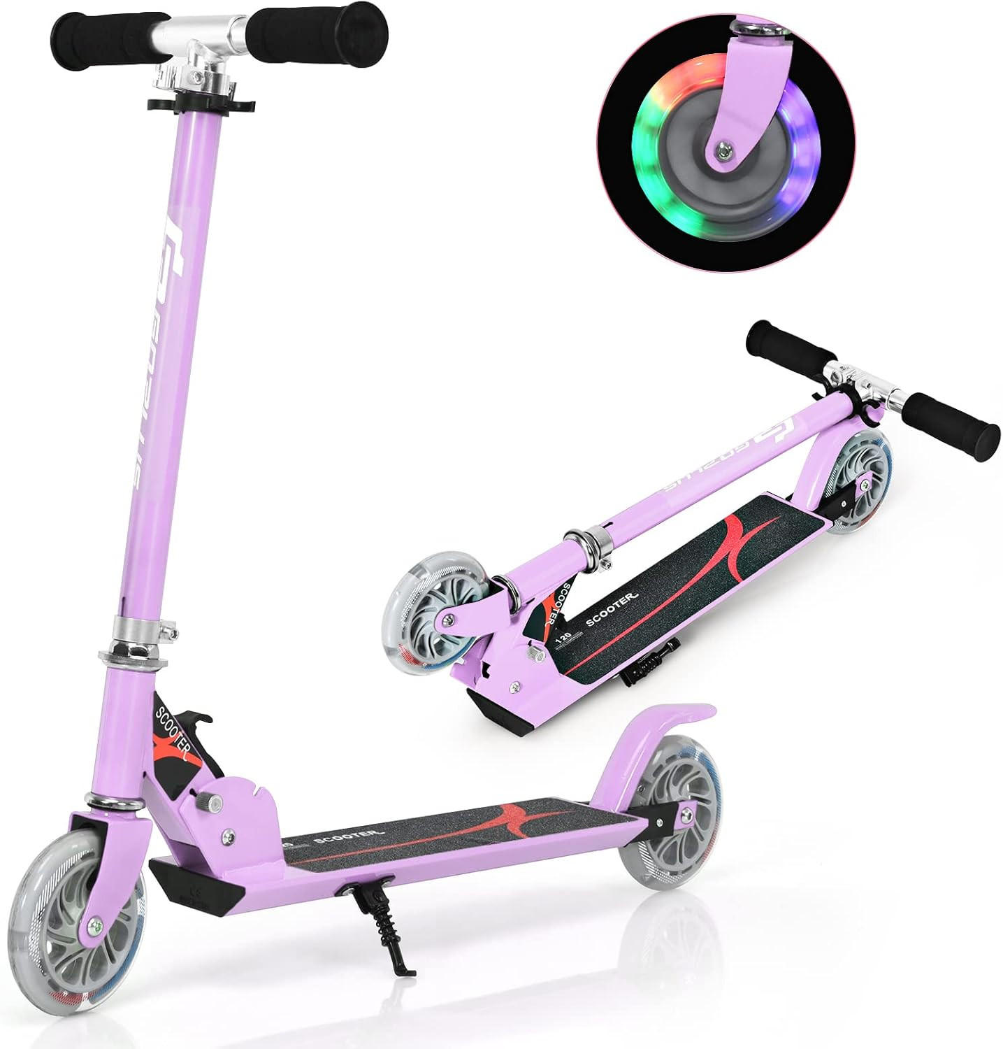 SCOOTER 85cm Purpur - Lila, Kunststoff (10/85/70cm) - COSTWAY