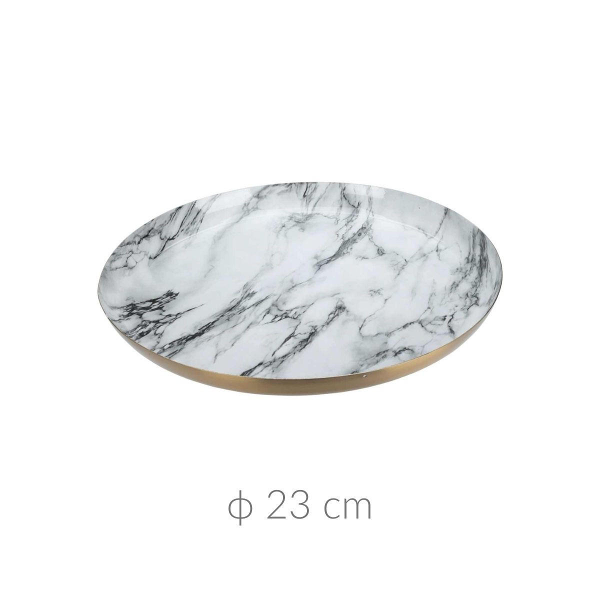 DEKOTELLER Marmor-Optik Weiß - Weiß, Metall (23/2cm) - Home Styling Collection