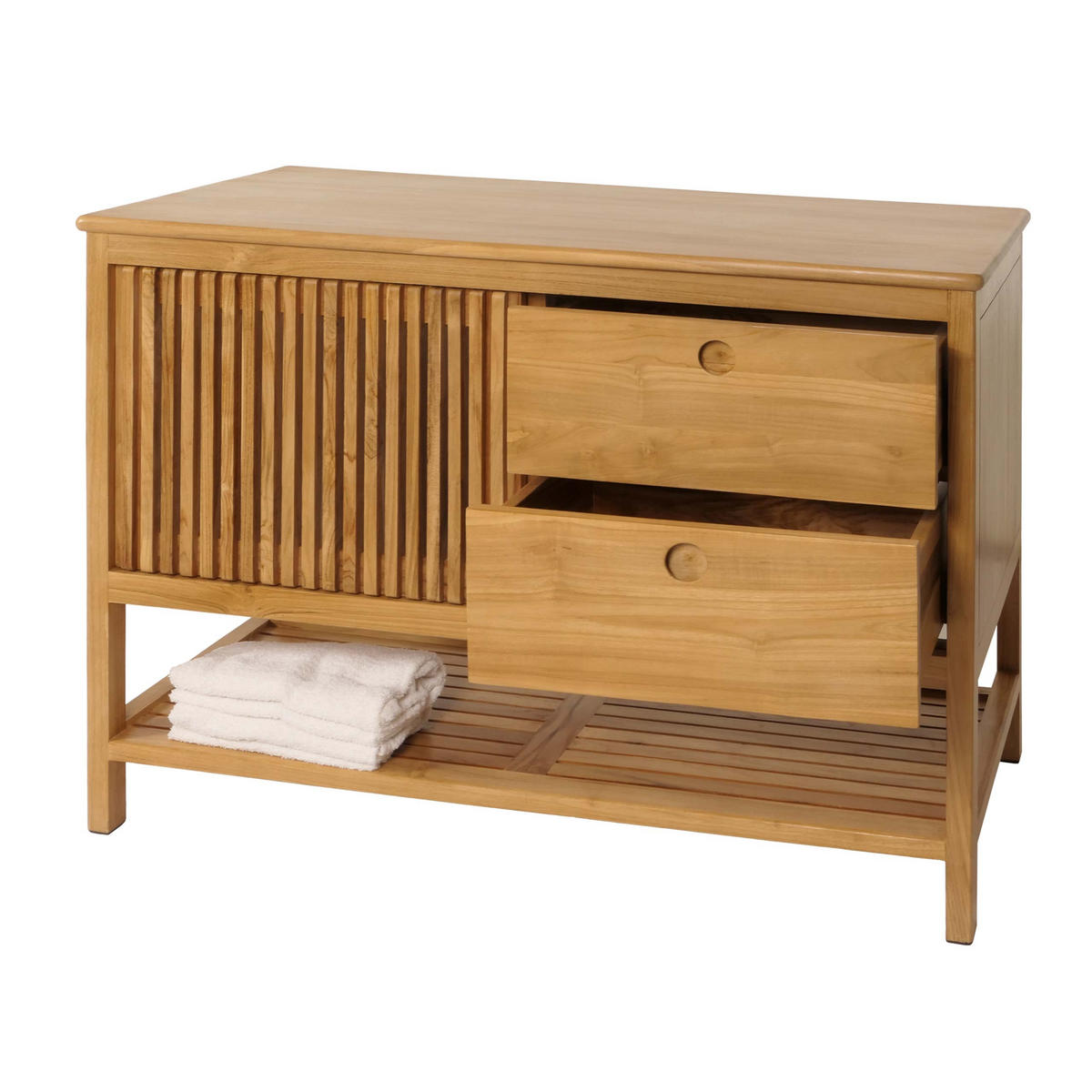 TEAK-KOMMODE Braun - Braun, Holz (106/81/55cm) - MCW