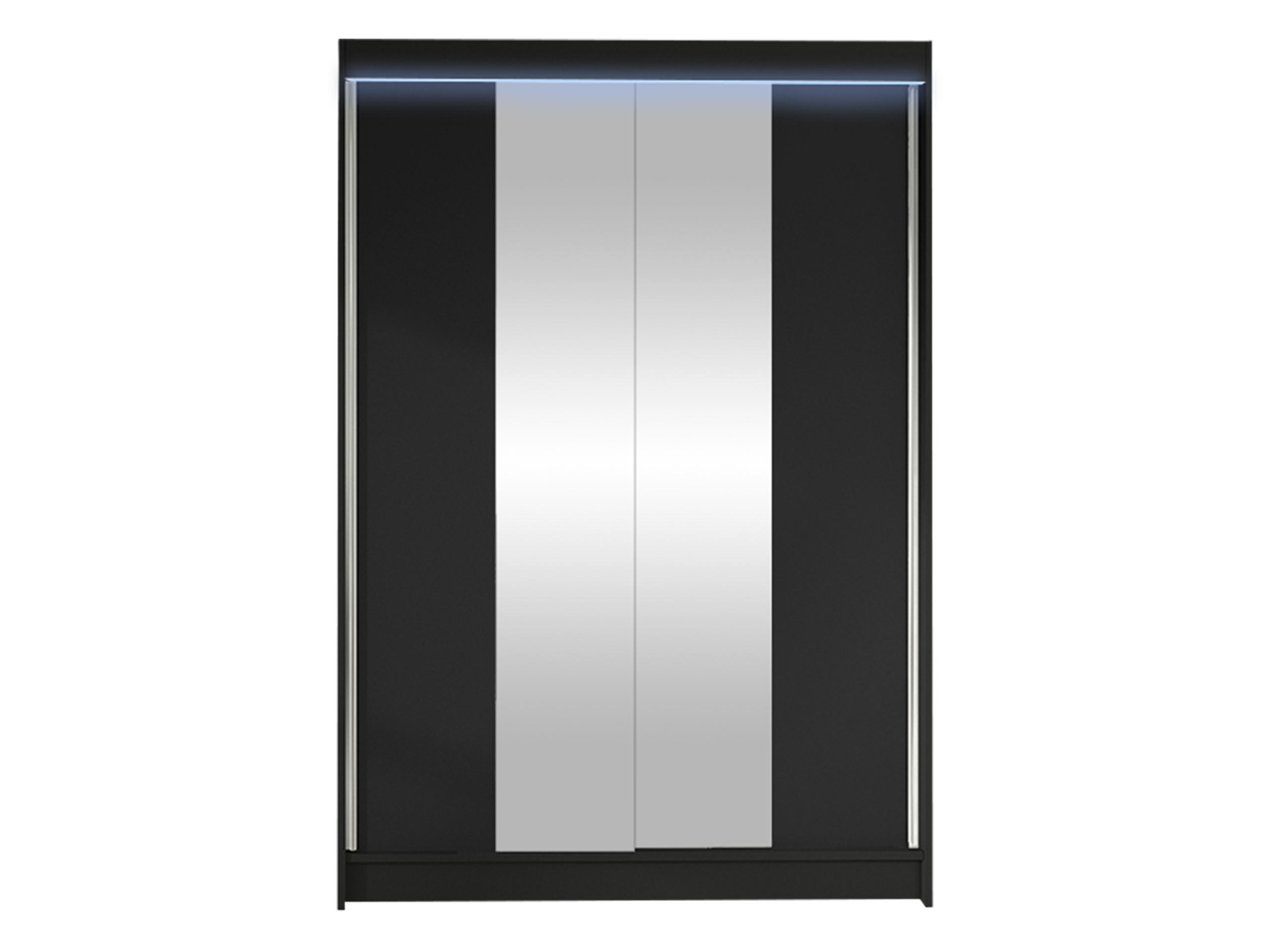 SCHWEBETÜRENSCHRANK Lino II mit RGB LED Beleuchtung - Schwarz, Holzwerkstoff/Metall (120/200/58cm) - MIRJAN24
