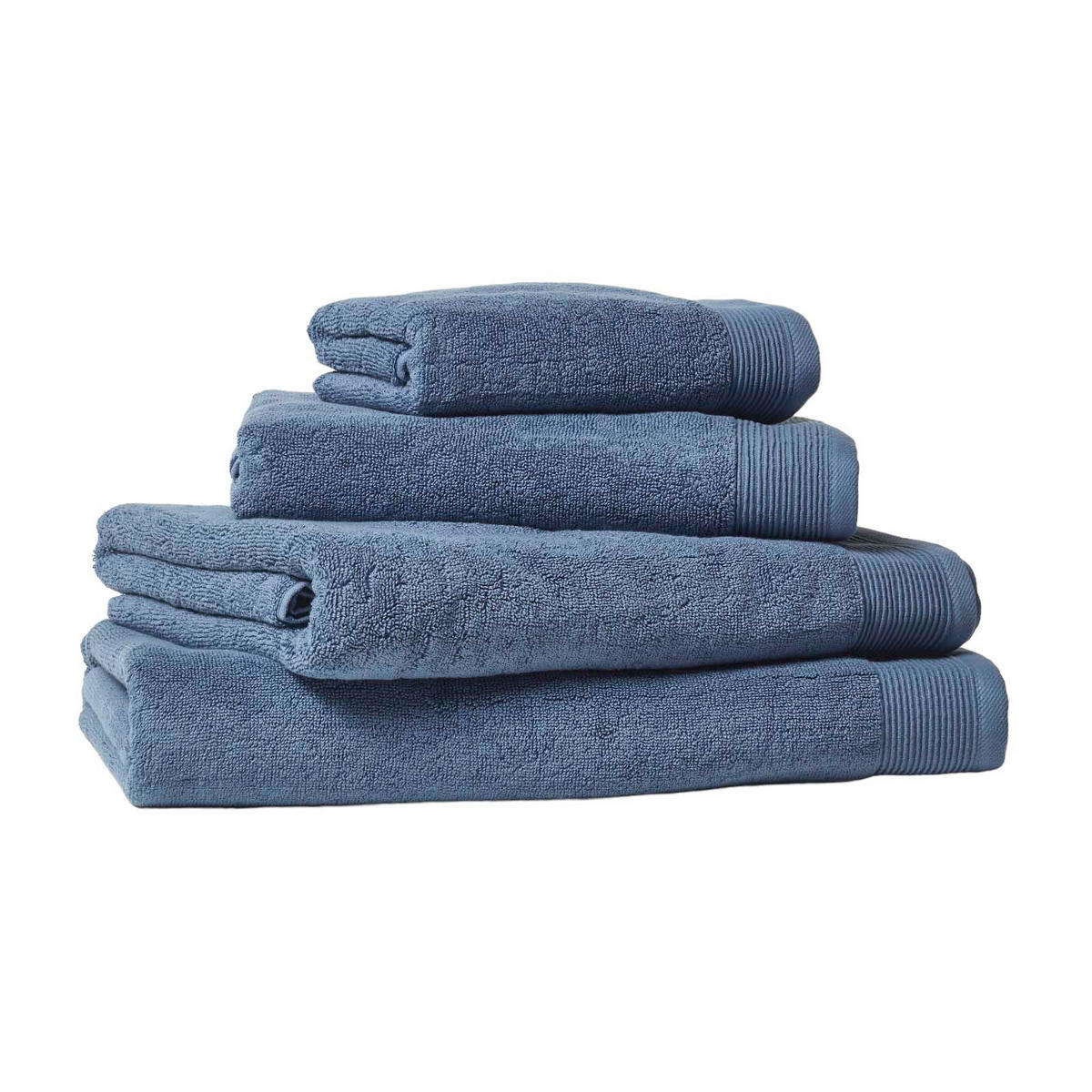 SEIFTUCH Excellence 2er-Set denimblau 30/30 cm - Blau, Textil (30/30cm) - Homescapes