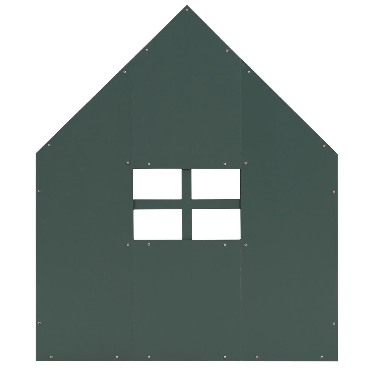 KINDERBETT 90x200cm Grün Flachbett Hausleiste - Grün, Holz (90/200cm) - FLIEKS