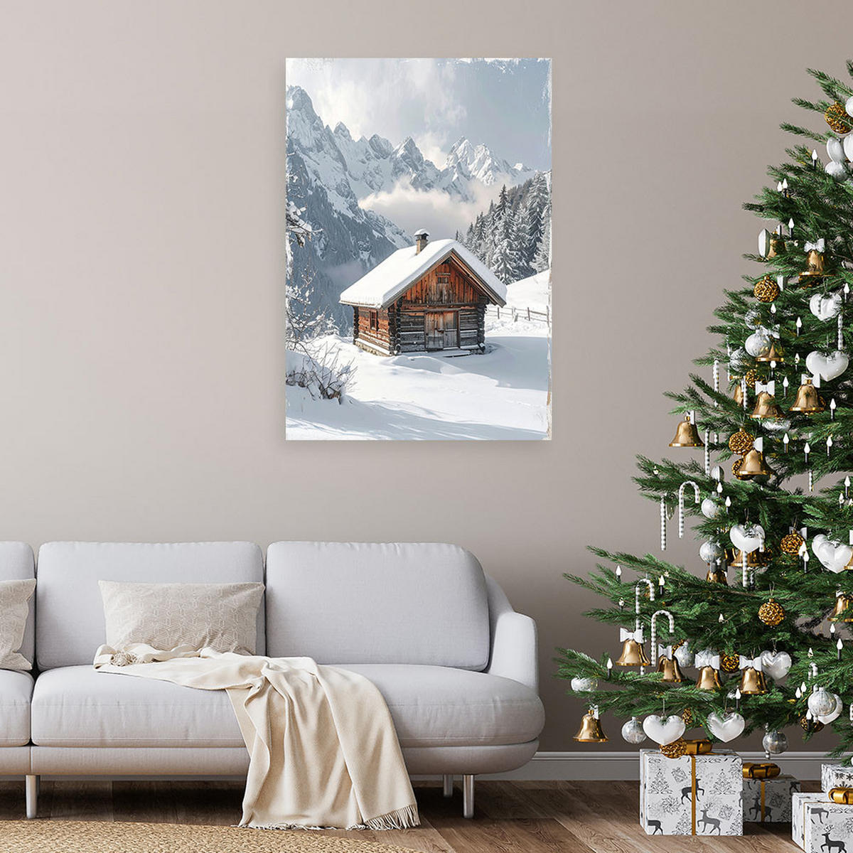 LEINWANDBILD Weihnachten 70x100cm - Weiß, Textil (70/100cm) - Feeby