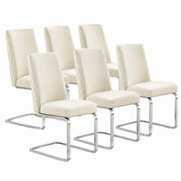 ESSZIMMERSTUHL 6er-Set Samt Beige mit Metallbeinen - Beige, Metall (45/88/52.2cm) - Meubliv