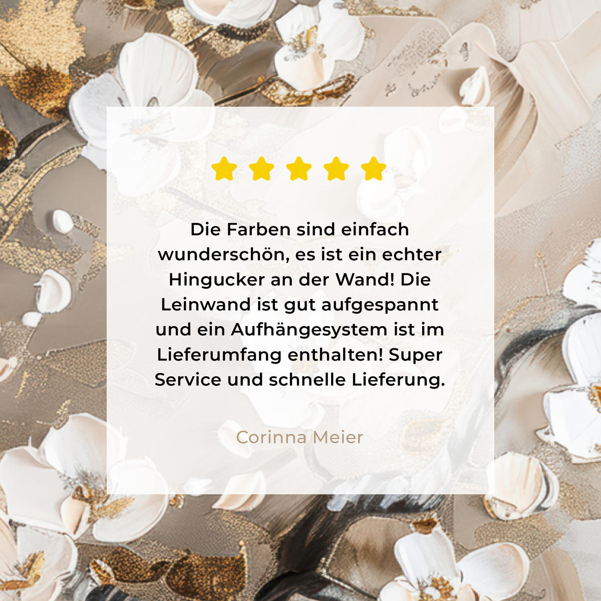 LEINWANDBILD - Blumen - Weiß - Gold - Beige - Luxus - 40x30 - Wanddeko - Greige, Textil (40/30cm) - MuchoWow