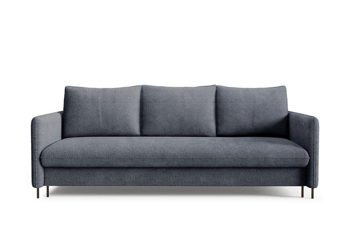 SCHLAFSOFA Belis Boucle in Dunkelblau - Dunkelblau, Holzwerkstoff/Textil (216/95/91cm) - Bettso