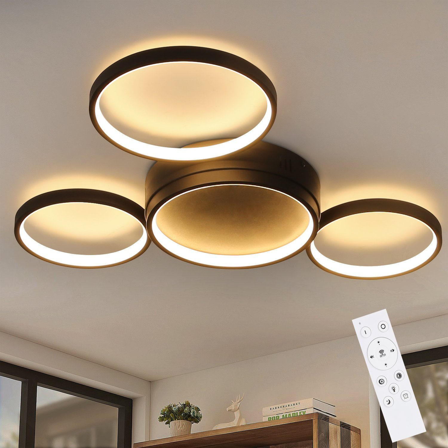 LED-DECKENLEUCHTE Molekül 62/47/7 cm - Schwarz, Metall (62/47/7cm) - Nettlife