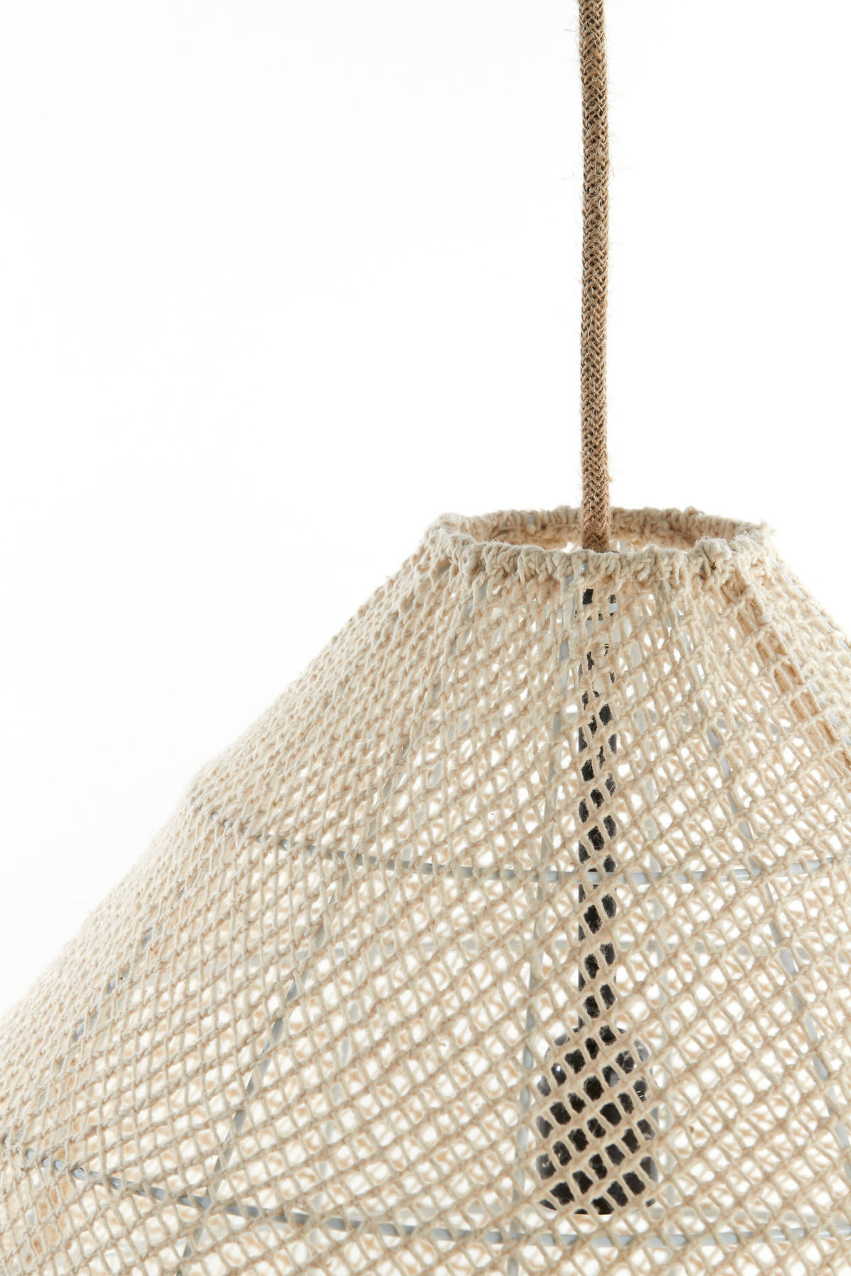 HÄNGELAMPE Makassar Weiß Ø50/50 cm - Weiß, Textil (50/50/50cm) - Light & Living