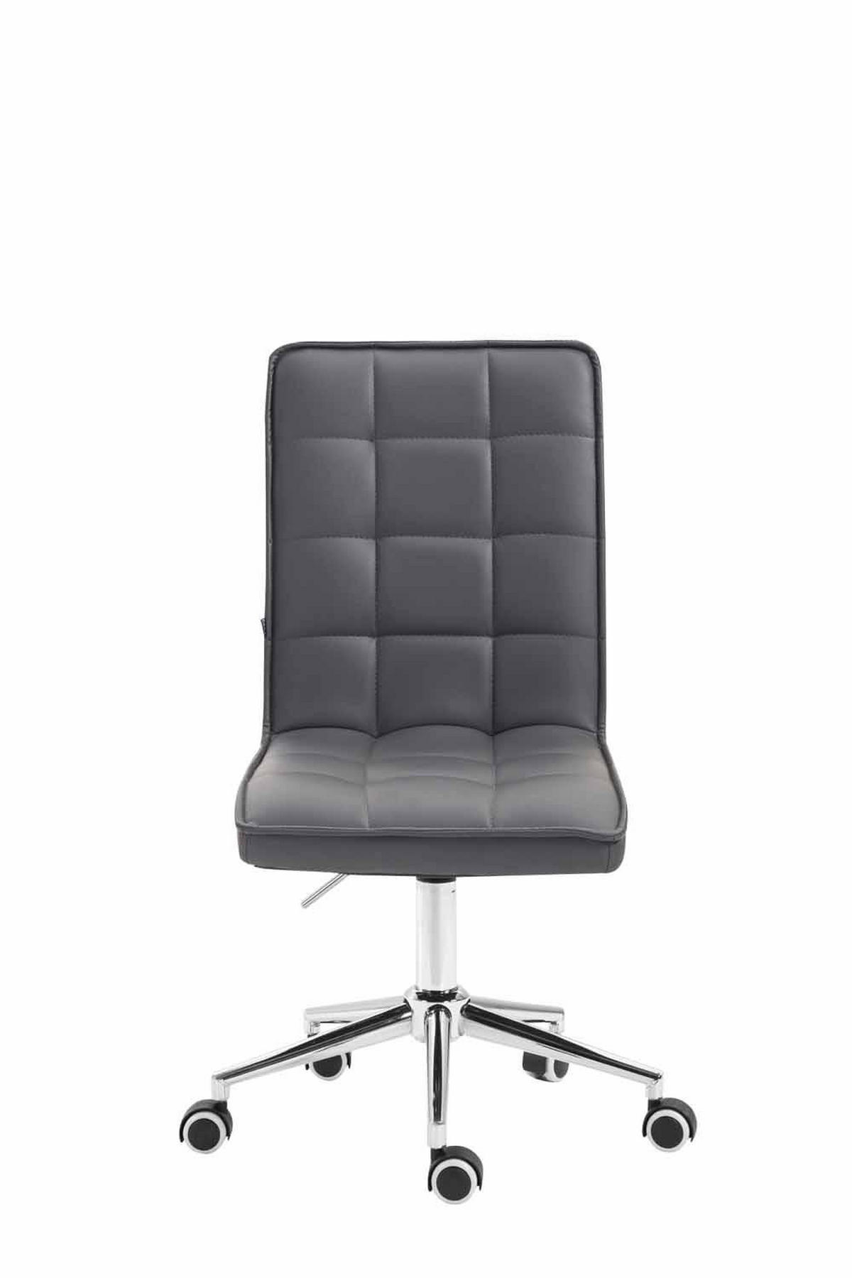 DREHSTUHL Lederlook grau - Chromfarben/Grau, Textil/Metall (43/90/61cm) - CLP