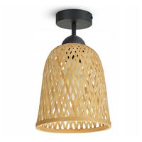 DECKENLEUCHTE BOHO - Beige/Schwarz, Holz/Metall (17/17/28cm) - kiki design
