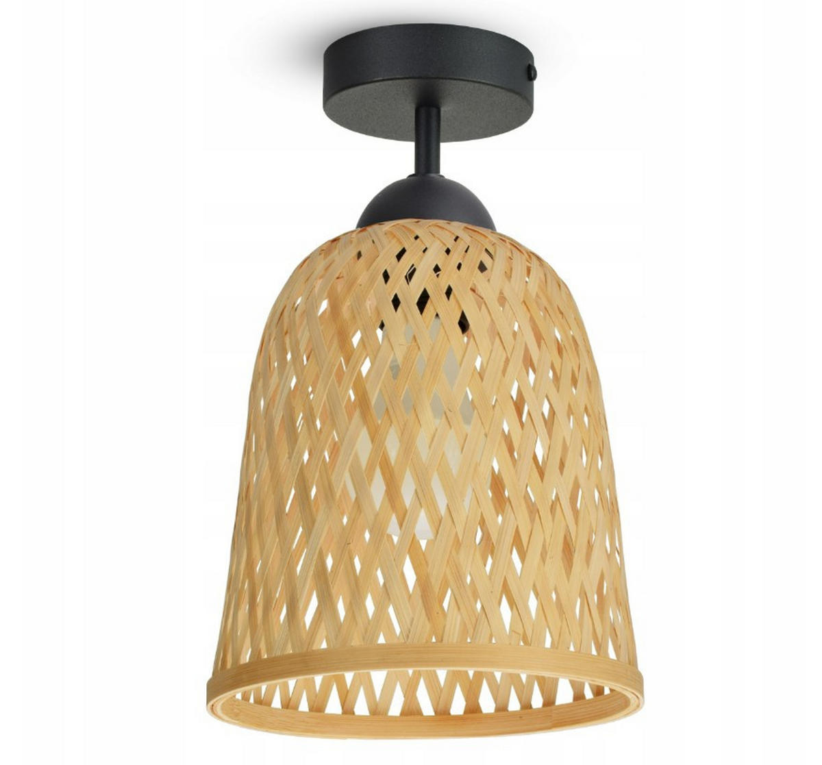 DECKENLEUCHTE BOHO - Beige/Schwarz, Holz/Metall (17/17/28cm) - kiki design