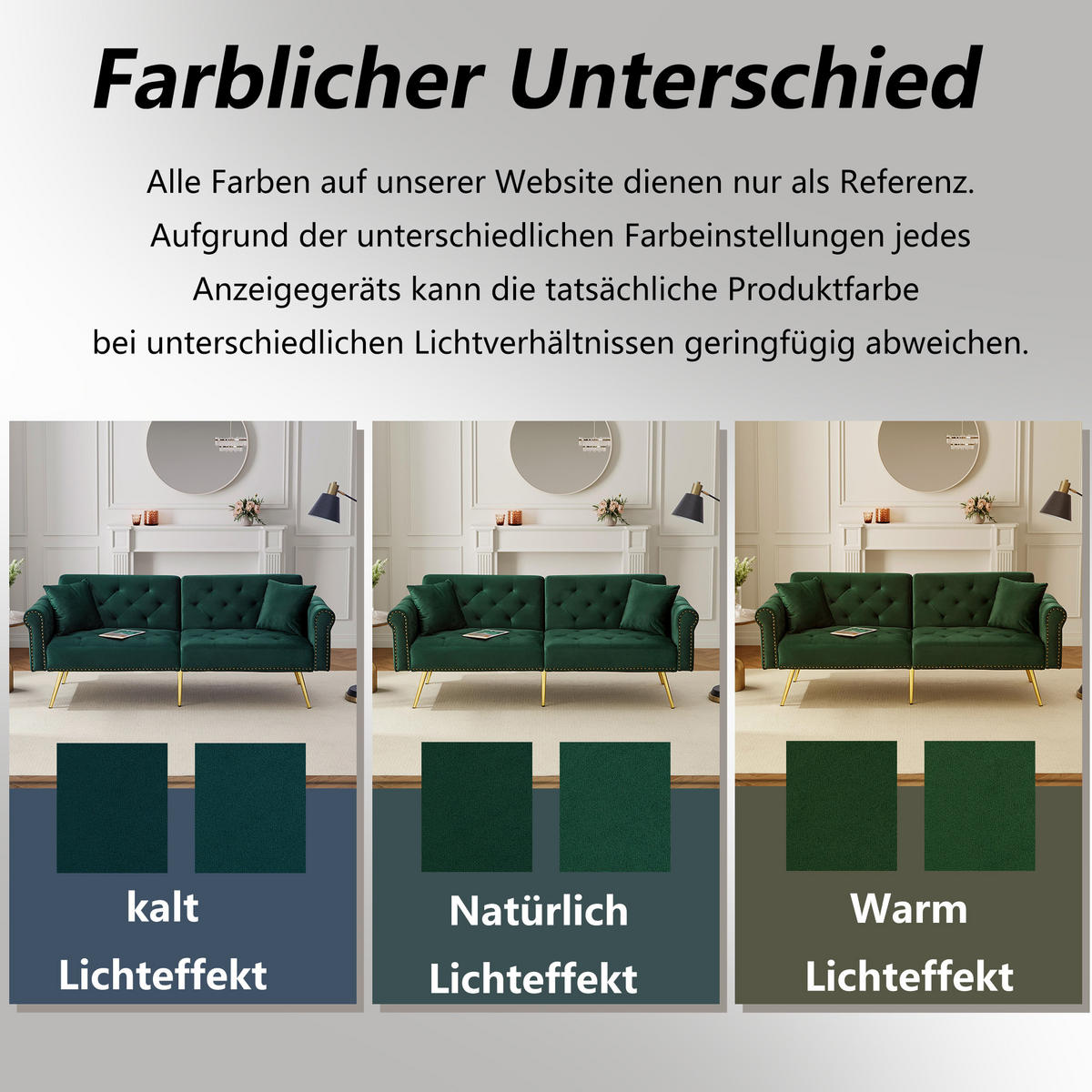 SCHLAFSOFA 2-Sitzer Samt mit 3-stufig verstellbarer Rückenlehne Antikgrün 173/75/70 cm - Grün, Textil (70/173/75cm) - Redom