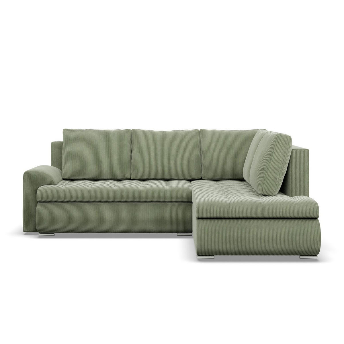 ECKSOFA RECHTS MIT SCHLAFFUNKTION FORESTA, Cord - Grün - Grün, Textil (230/200cm) - Mebligo