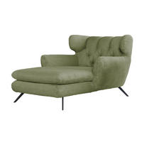 LONGSEAT CHAMRE Grün Cord - Schwarz/Grün, Textil/Metall (130/95/160cm) - KAWOLA