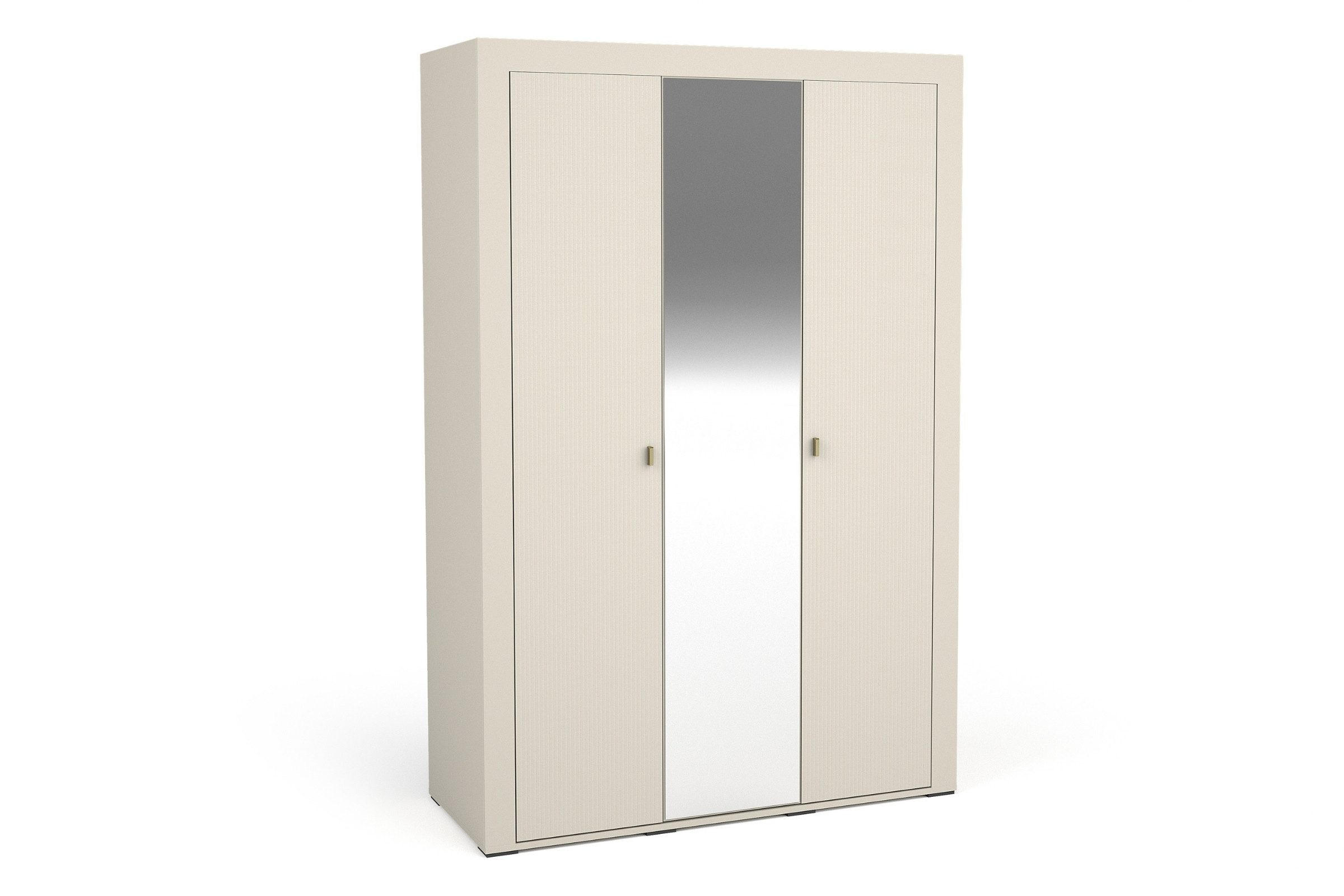 KLEIDERSCHRANK MONI 02 in Kaschmir / Eiche Whiskey matt 137/206/56 cm - Kaschmir, Holzwerkstoff (137/206/56cm) - Deine Möbel 24