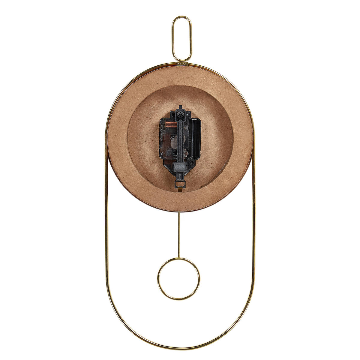 WANDUHR Dunkler Holzfarbton/Gold Sierre - Dunkelbraun/Goldfarben, Holzwerkstoff (20/45/3cm) - Beliani