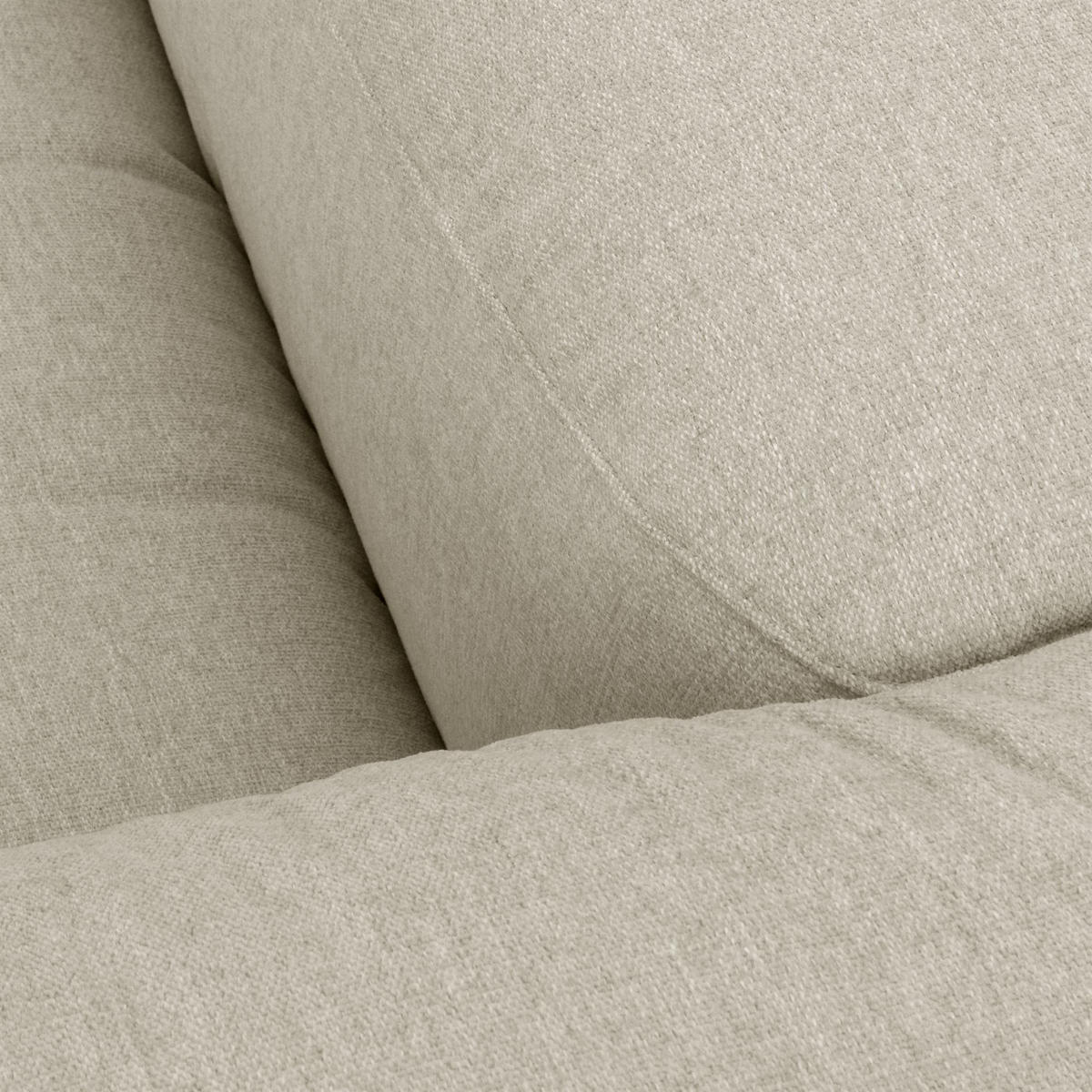 ECKSOFA 4-Sitzer mit Hocker rechts Kattrina Flachgewebe creme - Creme, Kunststoff (175/350cm) - 58aufmkessel